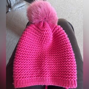 Kyi Kyi hot pink winter hat with fox fur